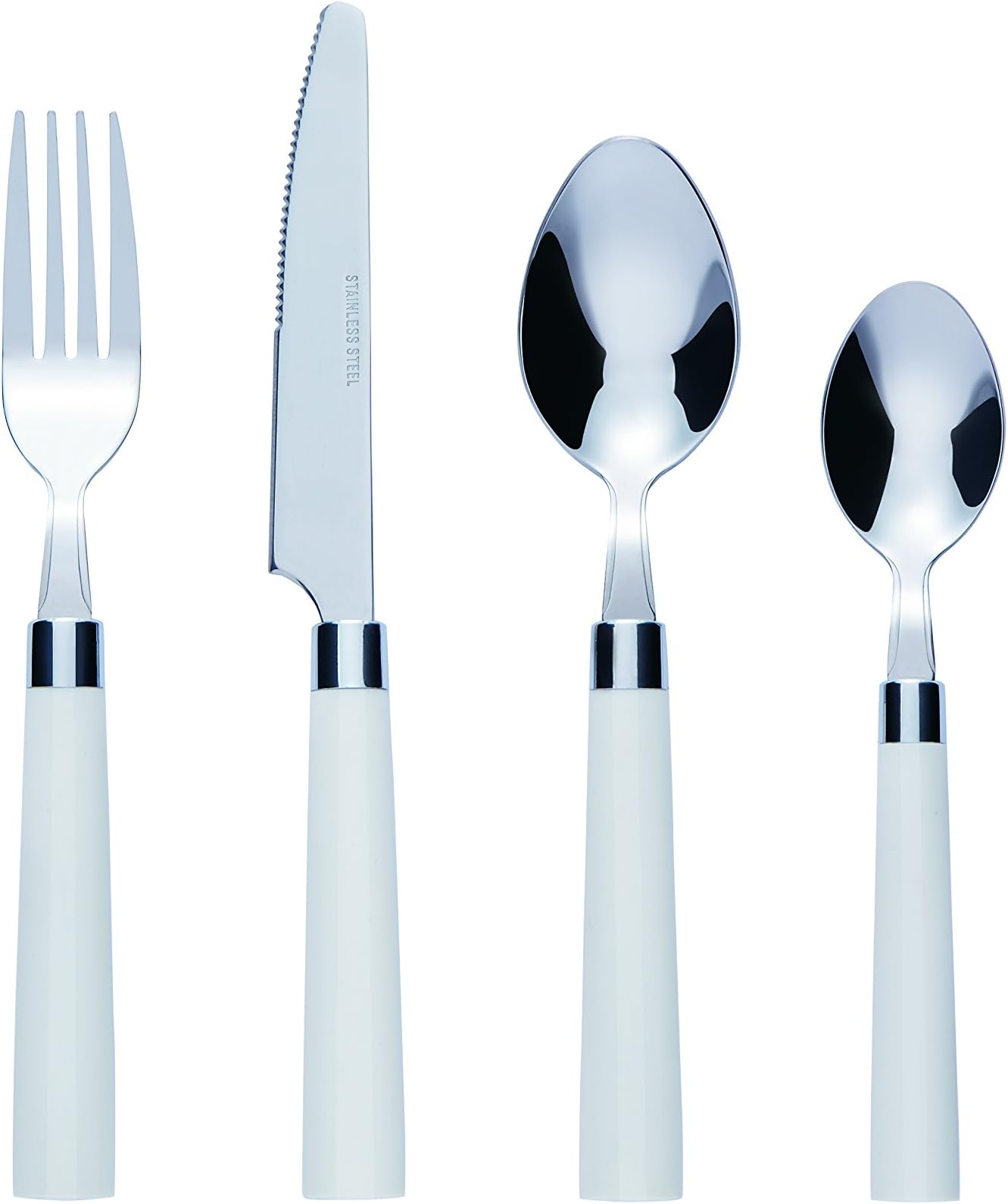 Bon Florentine 16-Piece Stainless Steel Cutlery Set - White
