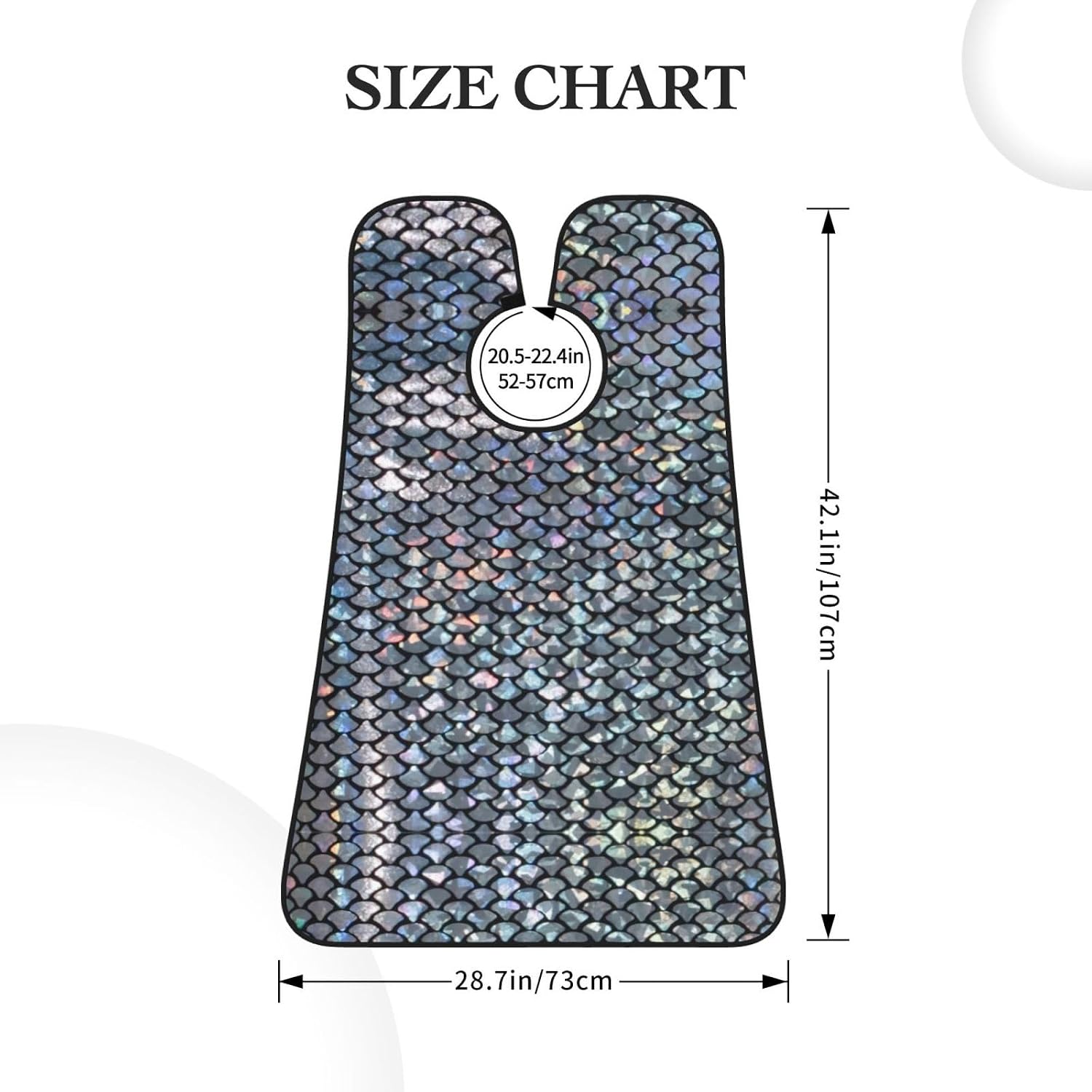 Silver Fish Scale Print Beard Bib Apron, Shaving Apron For Dad, Men'S Hair Catcher For Shaving Best Gifts For Dad