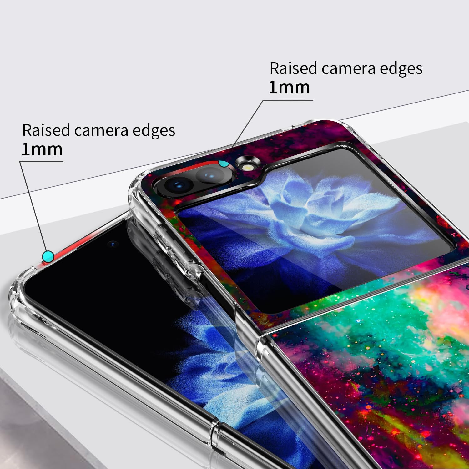 Bcov Case for Samsung Galaxy Z Flip 7 FE/Z Flip 6, Colorful Universe Sky Anti-Scratch Solid Hard case Protective Shookproof Phone Cover for Samsung Galaxy Z Flip6/Z Flip7 FE image 3