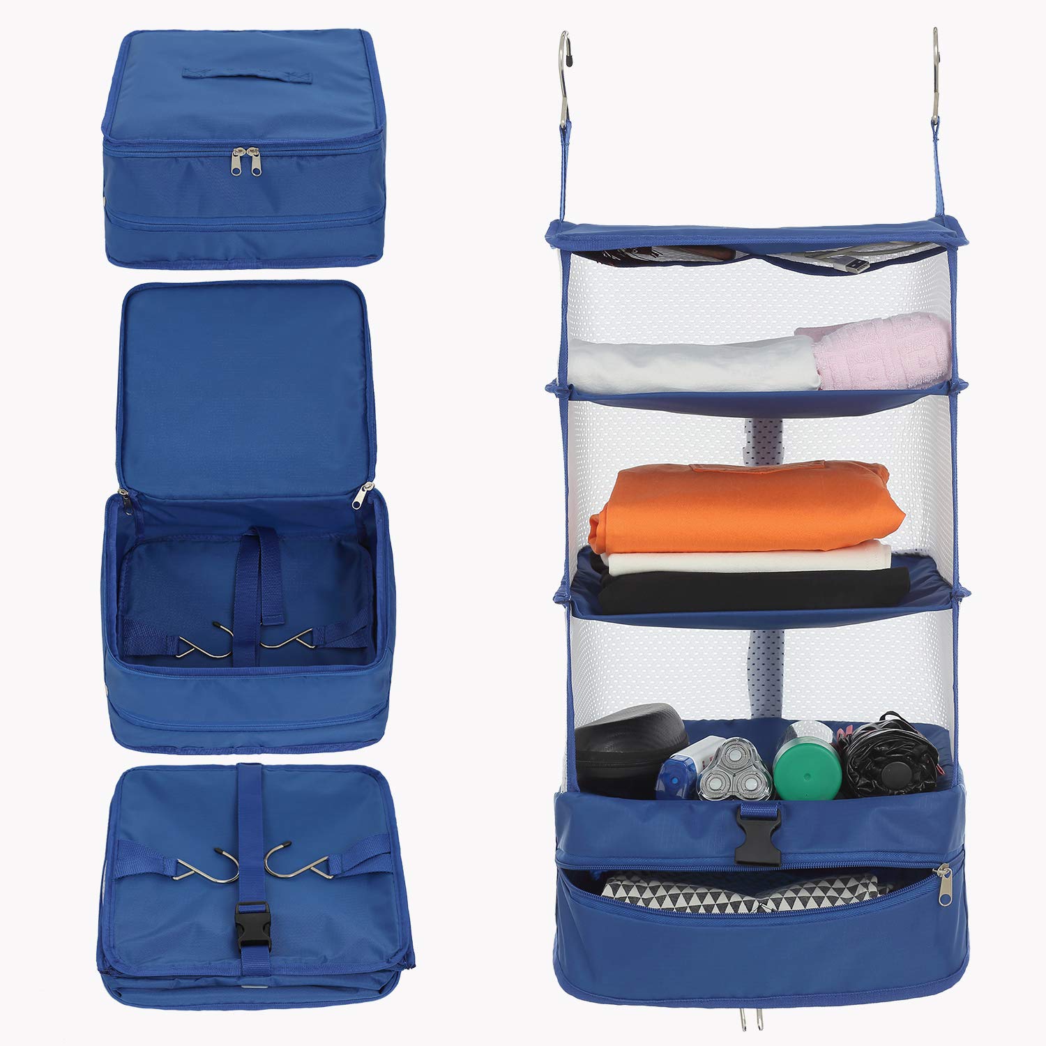 Organizador De Viaje Plegable Elezay - Cubos Colgantes Para Maleta, 3 Compartimentos, Material Transpirable - Talla XL, Camuflaje