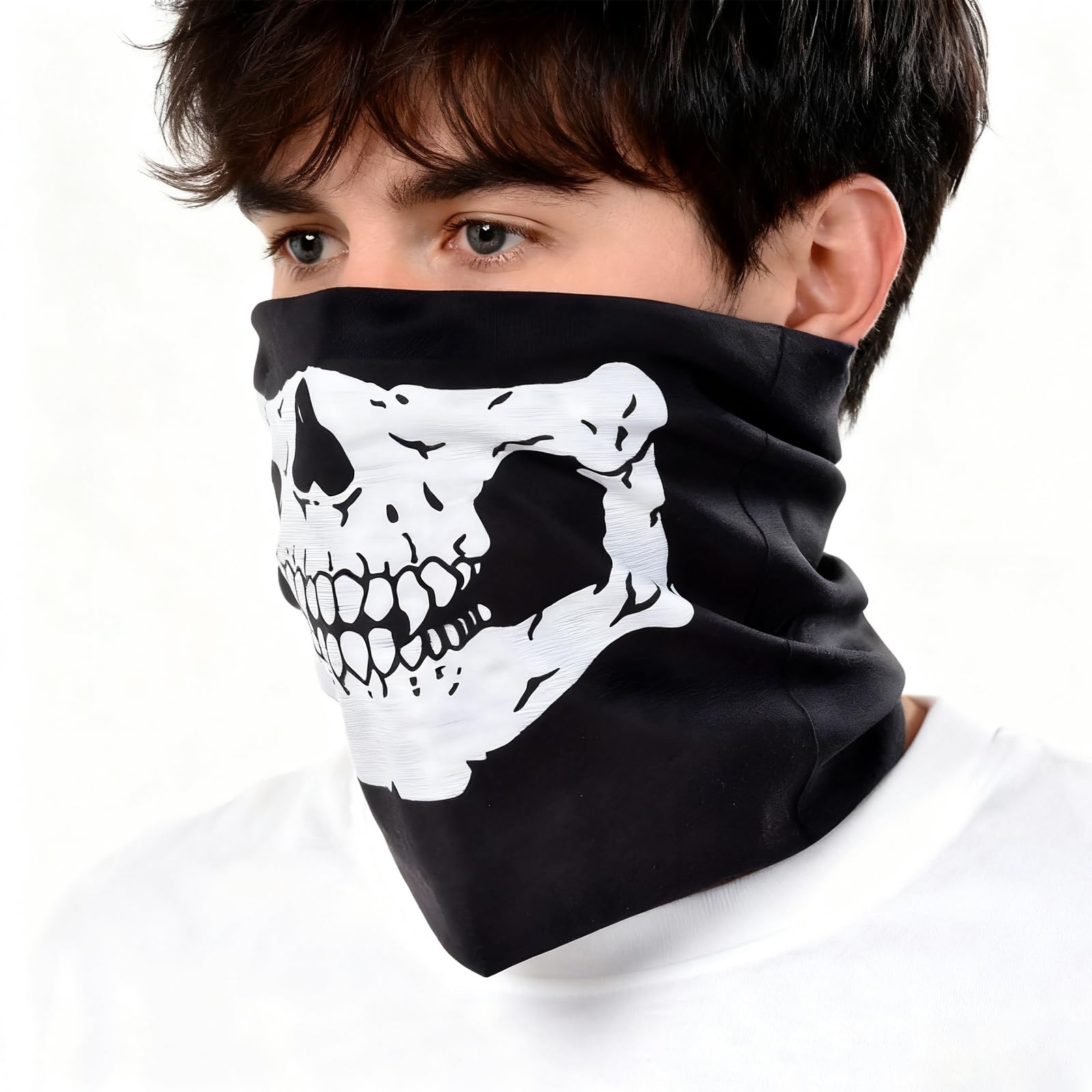 Hlisippa Grim Reaper Costume Adult, Black Cloak with Skeleton Mask Skeleton Gloves, Death Costume Men - Image 4