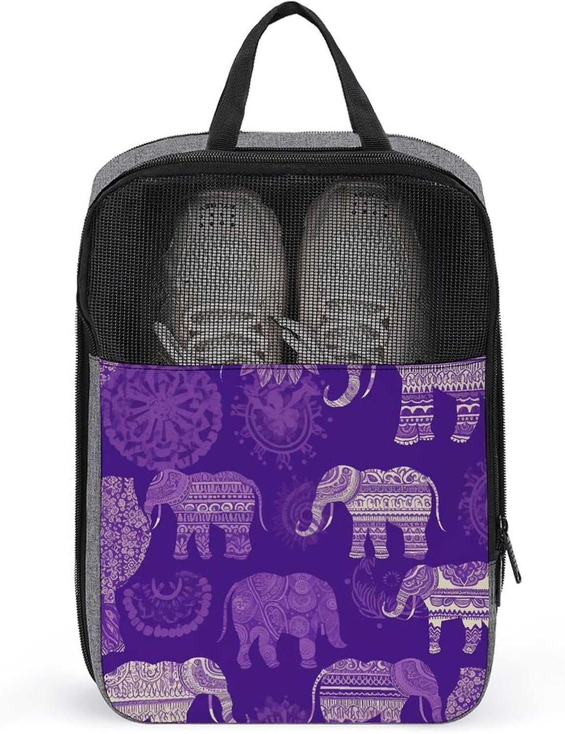 Shoe Bag, Purple Elephant Printed Shoe Bag,storage Hanging Shoe Bag,bath Towel Storage Bag