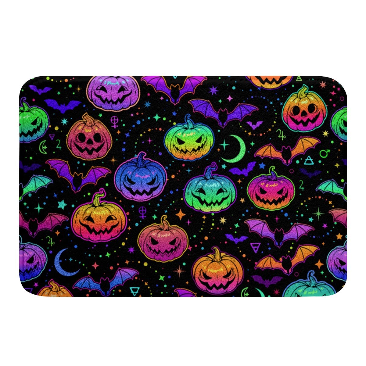 Erosebridal Pumpkin Lantern Bathroom Rugs Blue Purple Green Starry Sky Rug 20