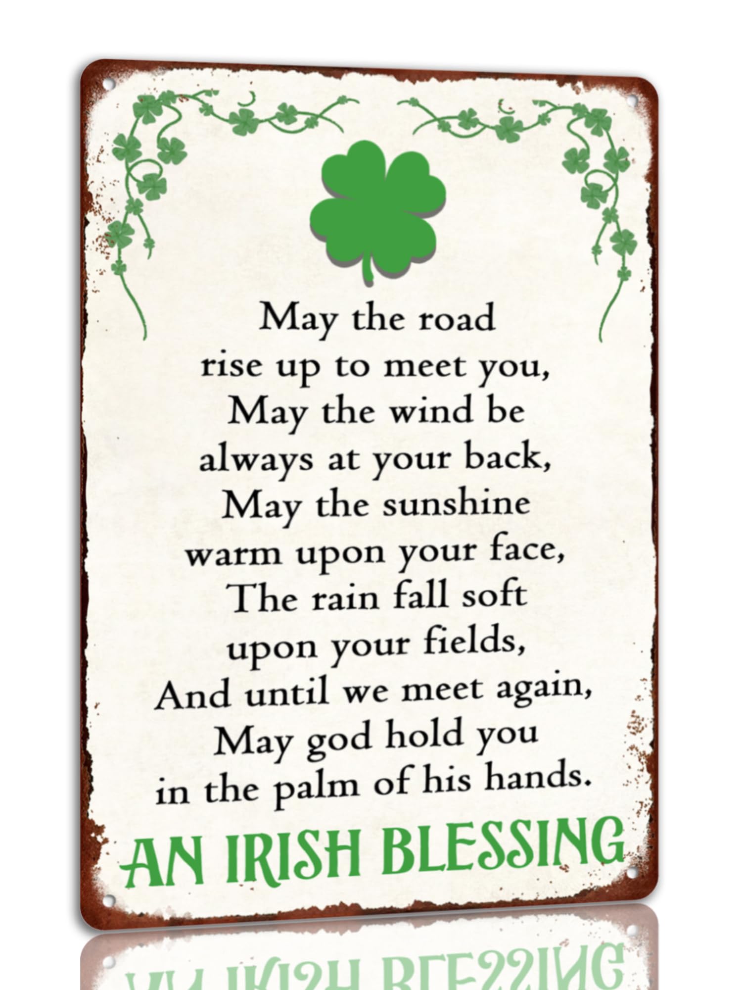 Yunking Style-99 St Patrick's Day Tin Sign An Irish Blessing Metal Signs Irish Holiday Decor Green Shamrock Lucky Clover Wall Hanging Decorations For Home Kitchen Office 8X12 Inch