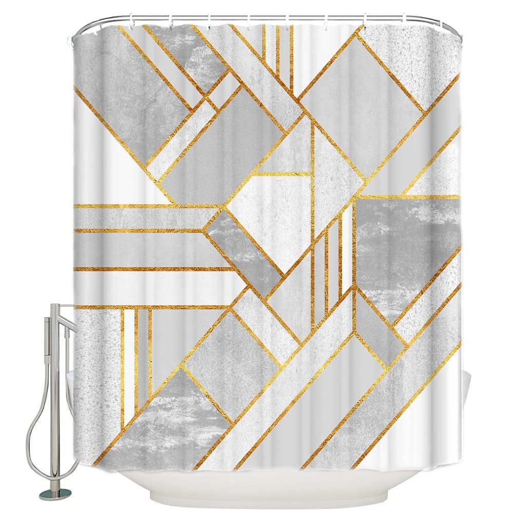 MOBYGKFY Extra Long Fabric Bath Shower Curtains Bathroom Decor Sets with Hooks