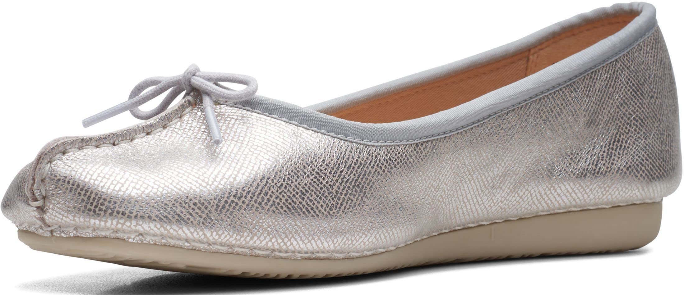 Clarks Women's Freckle Ice Womens Casual Shoes - Silver - Size: 4
