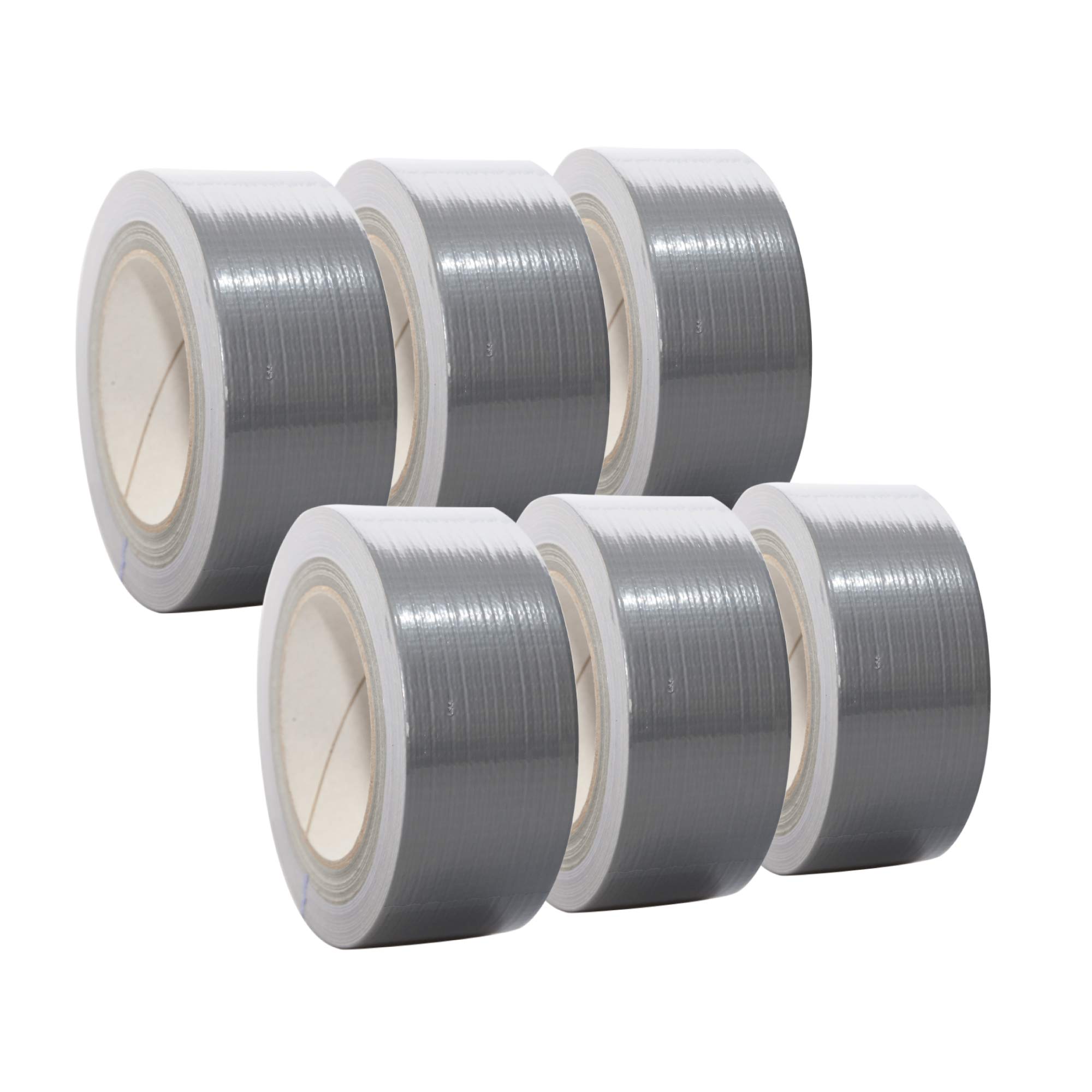 selmundo 6 Rollen Gewebeband Silber (300m Gesamt) – Extra Starkes Panzertape 50mm x 50m – Wasserfestes Panzerband, Gaffa Tape für Reparatur, Industrie & Haushalt – Hohe Klebkraft