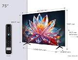 TCL 75T6C 75 Zoll QLED Fernseher, 4K UHD Fire TV, HDR10+, Dolby Vision & Atmos, Smart TV mit Sprachsteuerung mit Alexa, Google Cast & AirPlay 2, HDMI 2.1 - 2
