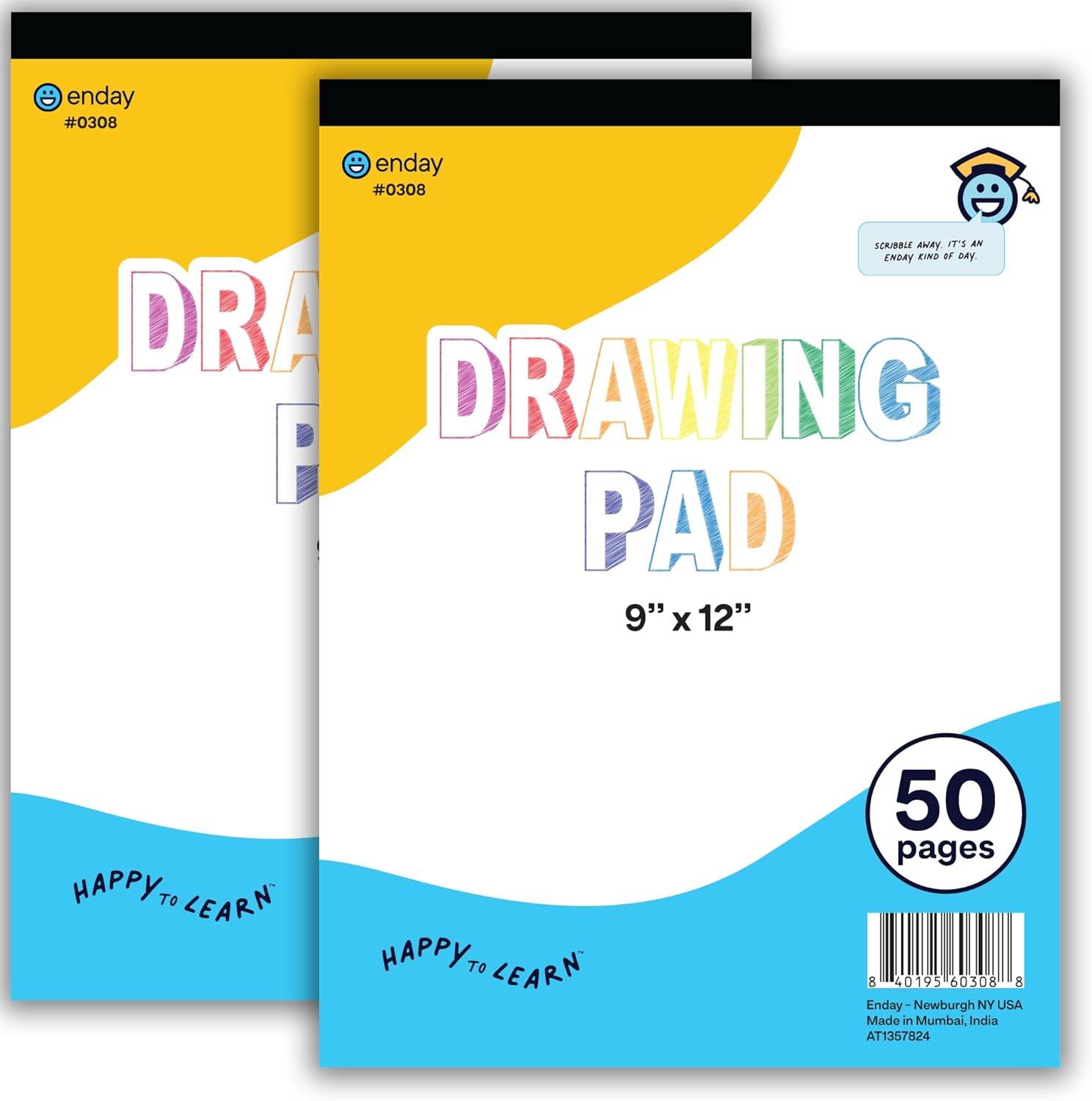 Emraw Sketch Pad for Kids (2 Pack) – 9″ x 12″ Kids Drawing Pad, 50 Sheets