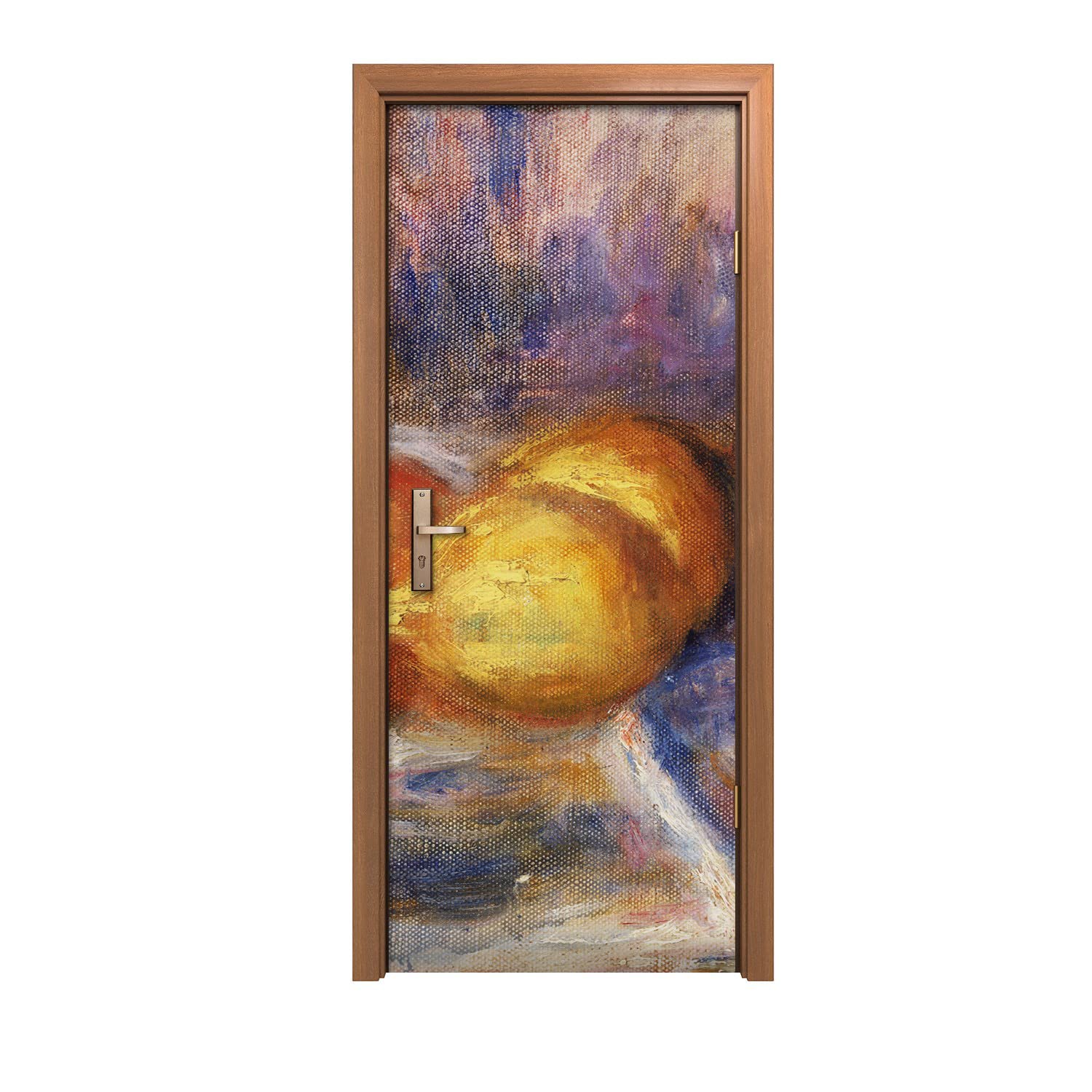 Autocollant de porte thermique et visuel 80x200cm motif rafraîchissant oranges et citrons