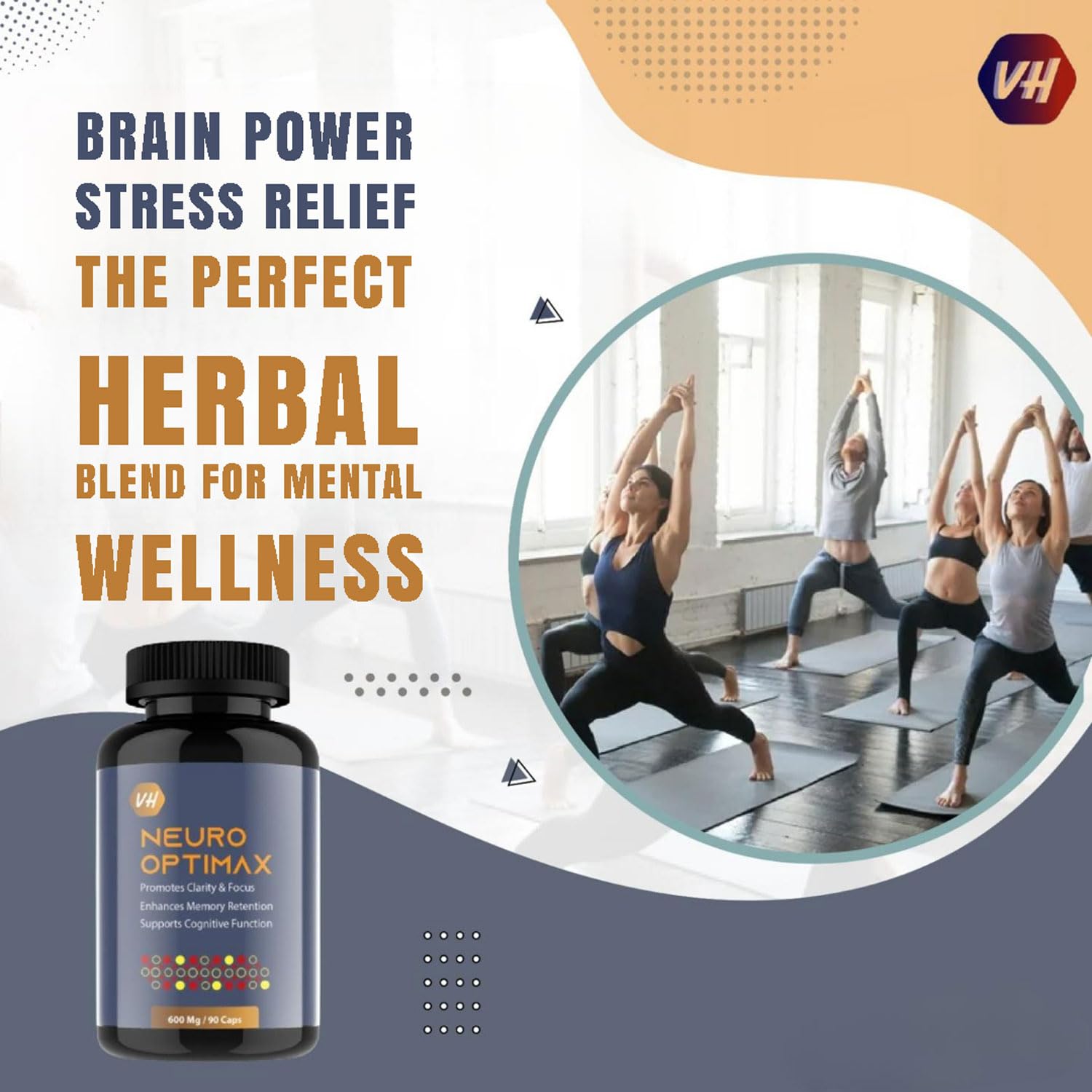 Vitaminhaat Neuro Optimax | Brahmi Bacopa 50%, Ashwagandha, Shankhpushpi & Clitoria Ternatea | Boosts Memory, Focus & Concentration | Support Brain Fog, Anxiety & Depression | 640 Mg | 90 Caps — Amazon image 7