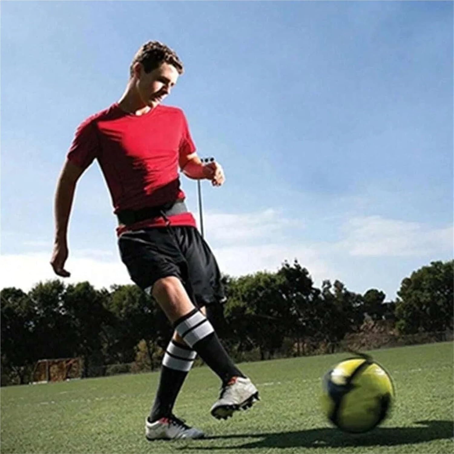 4pc Football Training Belt Soccer Ball Kicking for Adult Trainer Mat Equipment