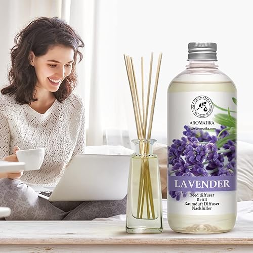 Miniatura 8 de Recambio difusor de varillas lavanda con aceite esencial de lavanda, 34 onzas líquidas, 2 x 16.9 fl oz, repuesto para difusor de varillas de aceite
