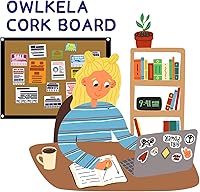 Vista 7 de Tablón de anuncios OWLKELA de corcho de 14.6 X 11 pulgadas, tablero de anuncios montado en la pared, tablero de anuncios con mensaje, perfecto