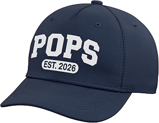 Pops Est 2026 First Time Grandpa Adjustable Baseball Hat