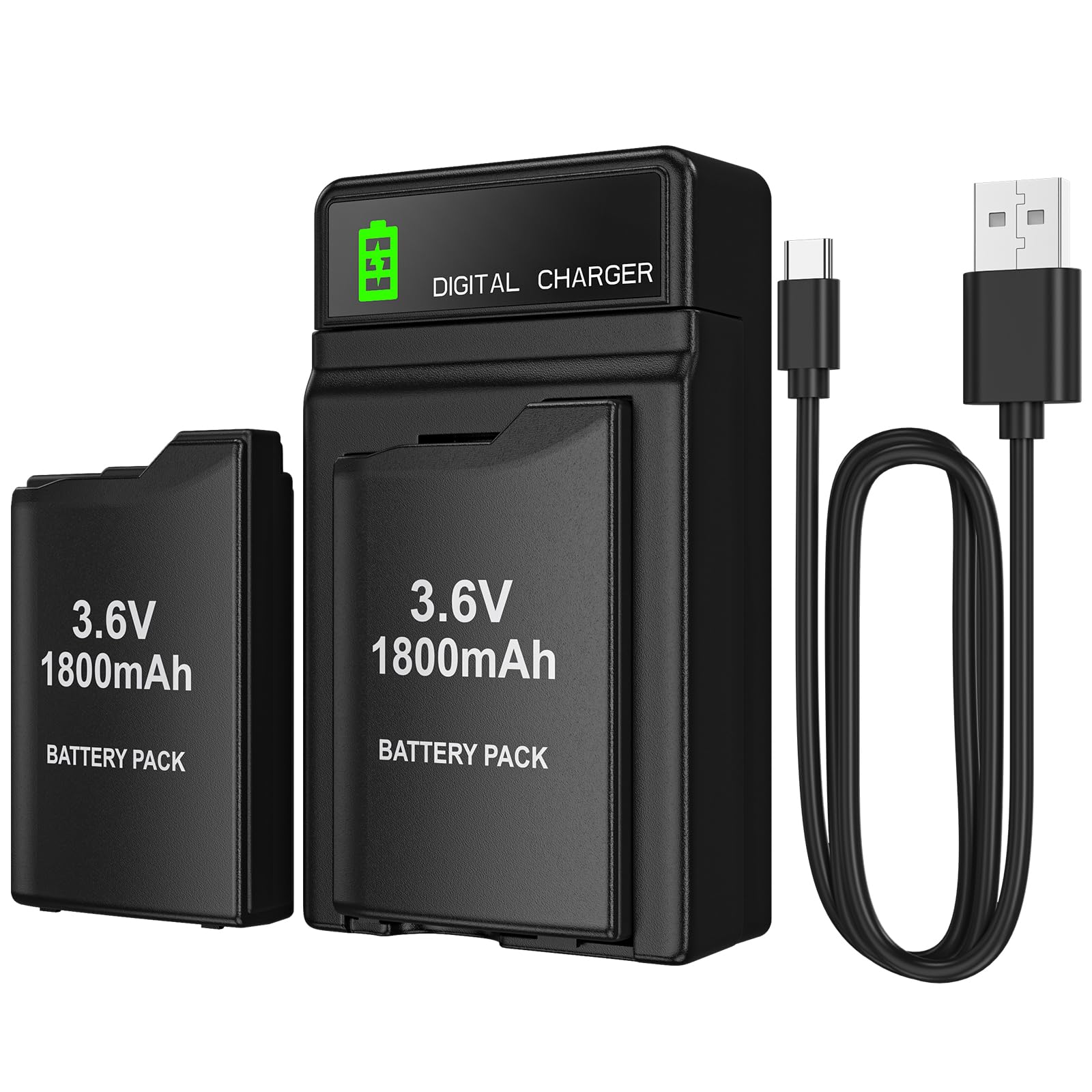 Amazon.com: BSSING PSP Battery and Charger, 2Pcs 1800mAh 3.6v