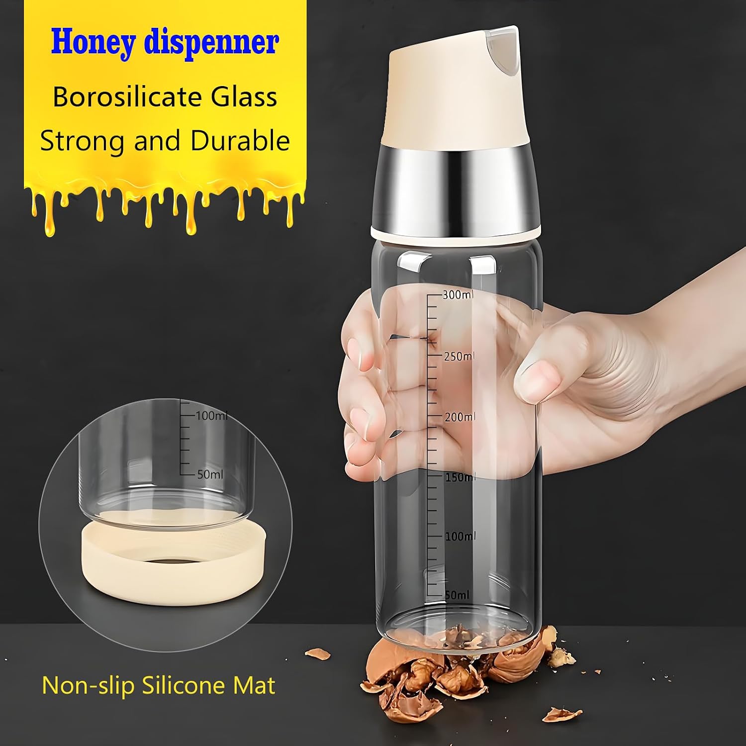 Honey Dispenser No Drip with Scale, Maple Syrup Bottle, Olive Oil Dispenser image 4