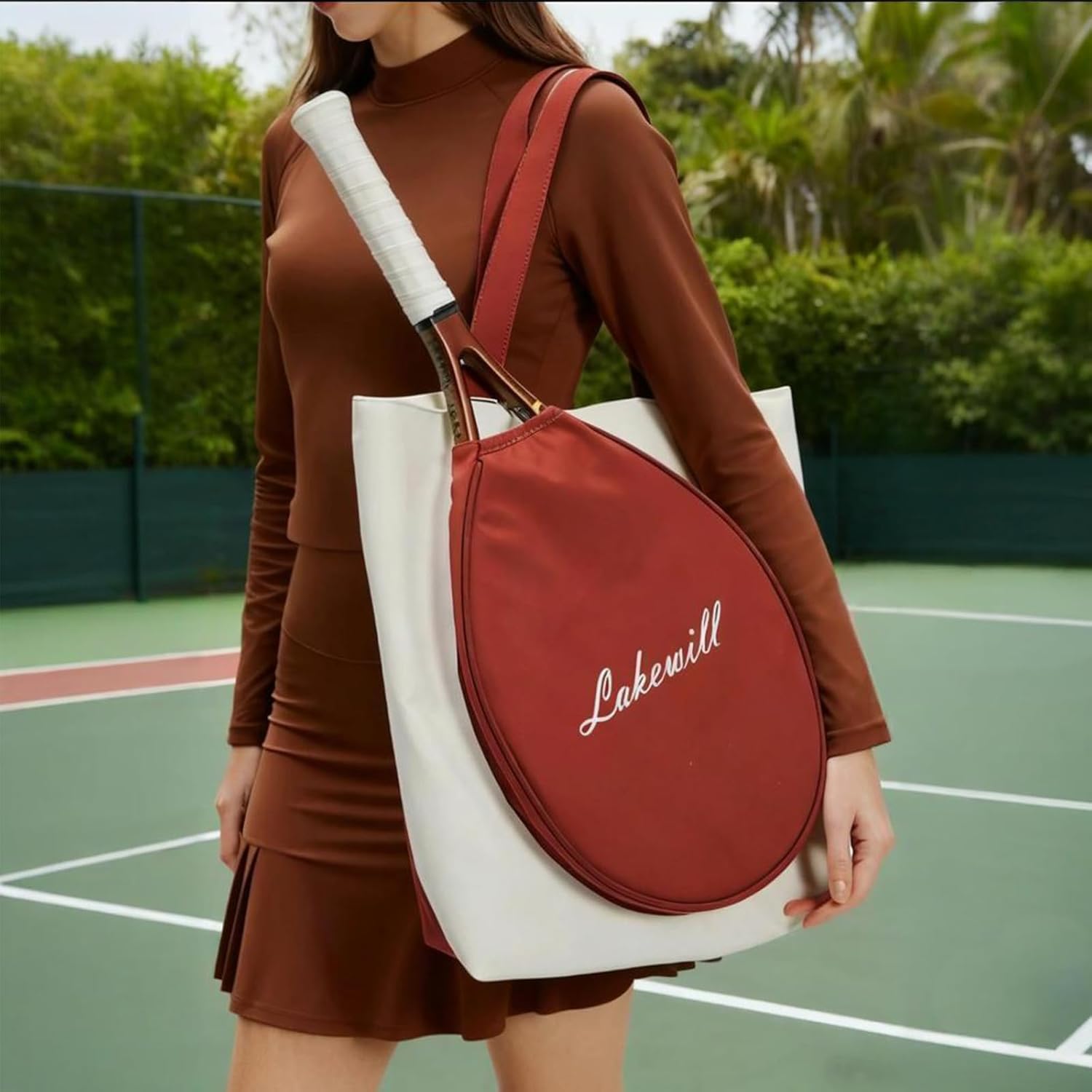 Tennis Racket Bag, Handheld or Shoulder Carry Backpack, Large Capacity Racket Holder with Organized Compartments, Gym tote Bag for Tennis, Squash & Badminton