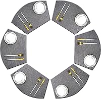 Vista 22 de Juego de 6 manteles individuales de cuña para mesa redonda de vinilo tejido de vinilo antideslizante de plástico (champán)