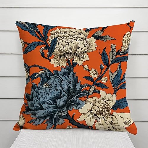 Vista 888 de ArogGeld Chinoiserie - Fundas de almohada escénicas asiáticas, estilo asiático, funda de almohada azul y verde Kelly, funda de cojín para decoración