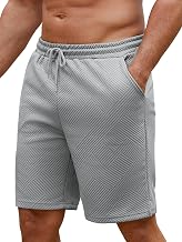 Men's Casual Shorts with Pockets Summer Shorts with Drawstring and Elastic Waist, Suitable for Gym, Beach and Daily Use