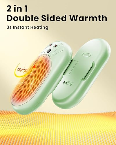 Miniatura 2 de Calentadores de manos eléctricos recargables, paquete de 2, 3000 mAh x 2 calentadores de manos portátiles que funcionan con pilas, regalos