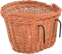 Bicycle Basket Front Ebike - Wicker Basket Bicycle Removable Handlebar Basket for Hanging, Large Front Bicycle Basket for Handlebars, City Bike, Women's Bike, Trekking Bike and E-Bike