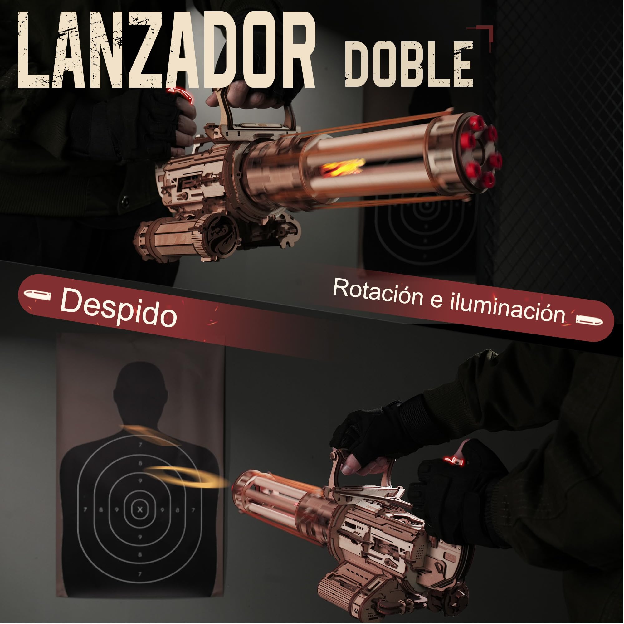 ROKR Puzzle 3D Madera Rompecabezas Maquetas para Construir Montar Adultos Regalos para Hombres Máquina de Barril Giratorio(LQA01)