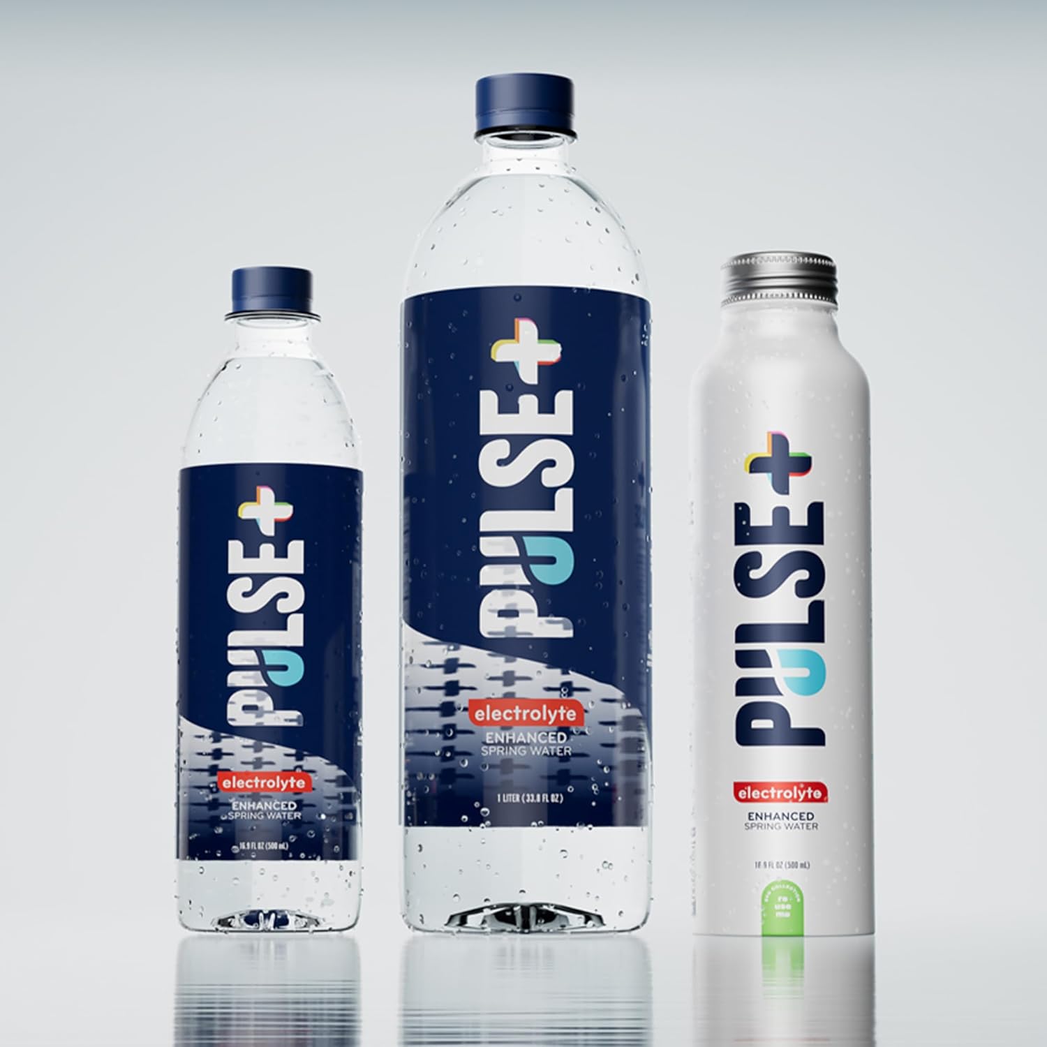 Pulse+ Electrolyte Water - Naturally Filtered Spring Water in 16.9-Ounce PET Plastic Bottles, Recyclable and BPA-Free - Case of 24