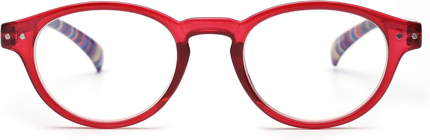 Anti Blue Light Retro Spring Hinge Round Computer Reading Glasses Gaming Readers Reduce Eye Fatigue +2.25 Red