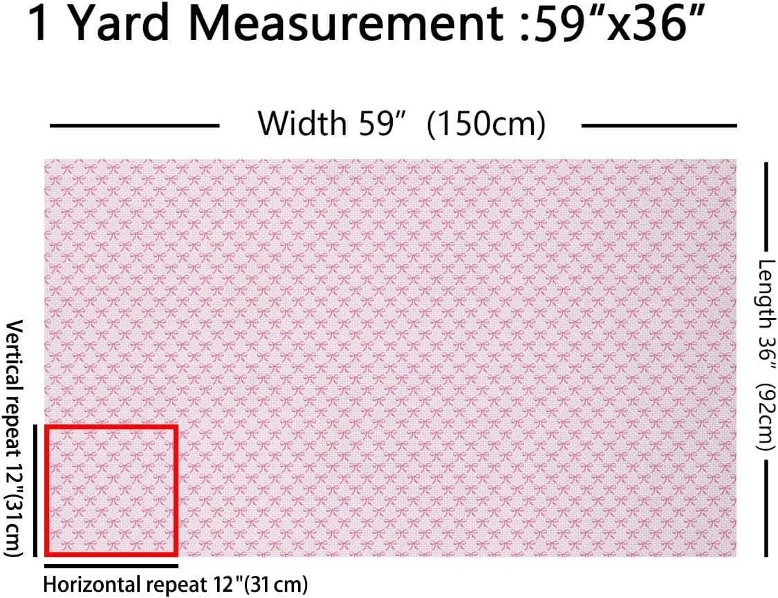 Feelyou Watercolor Bow Fabric Boys Girls 2 Yard Cute Bowknot Fabric by The Yard Kids for Kids Baby Pink Bow Upholstery Fabric for Chairs Coquette Bows Reupholstery Fabric Decor Soft Flannel