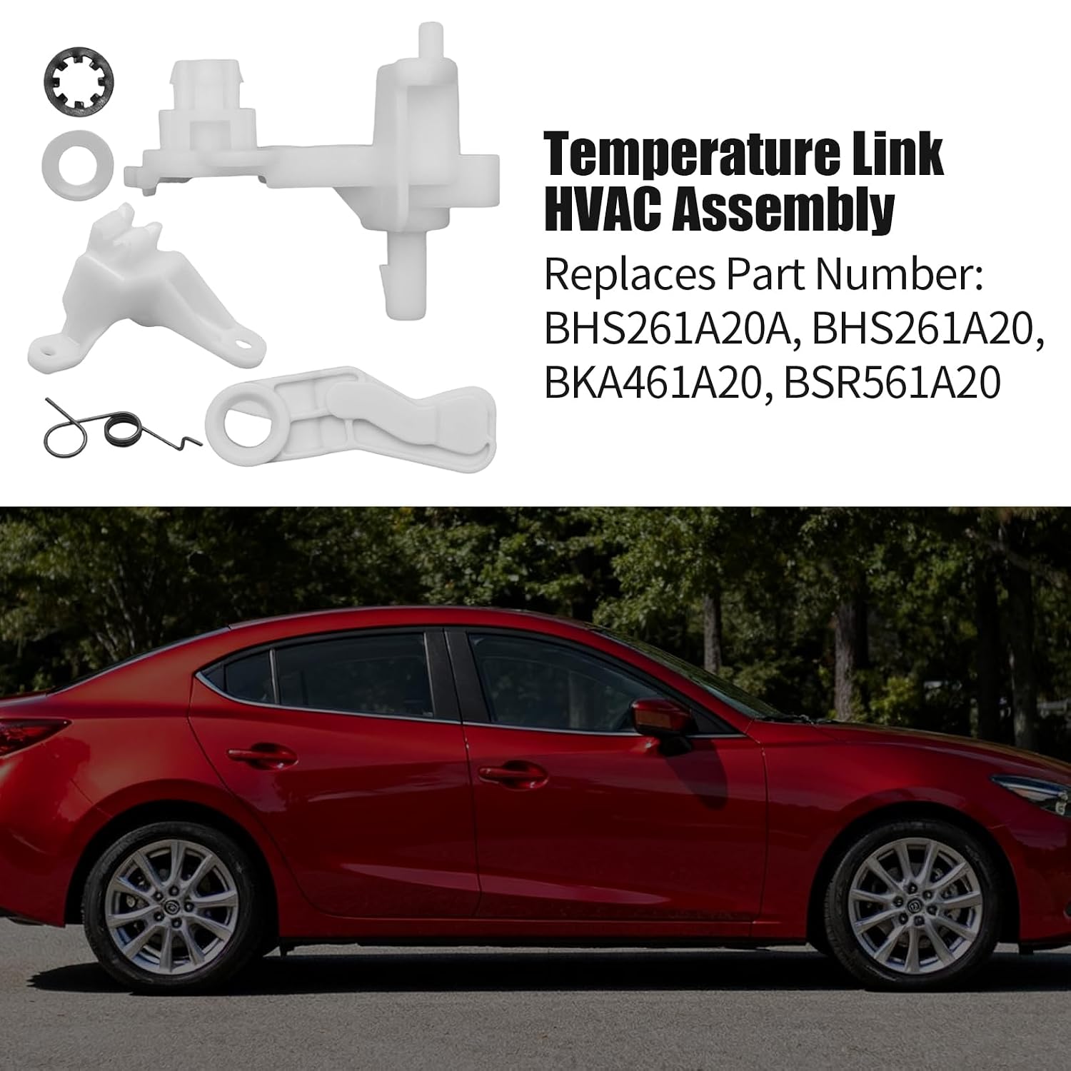 BHS2-61-A20A Temperature Link HVAC Assembly, Replacement for Mazda 3 2014-2018 2.0L & 2.5L Models, Replaces BHS2-61-A20, BKA4-61-A20