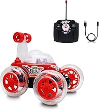 Wonder Remote Control Rotating Rolling Stunt RC Car Toys for Kids Off Road Vehicle Toy Cars Kids Monster Truck Rock Climbing Car Toy 2-10 Year- Red