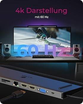 Docking Station USB-C 11-in-1 ICY BOX - Per 2 Monitor, 4K, Ethernet, 60W