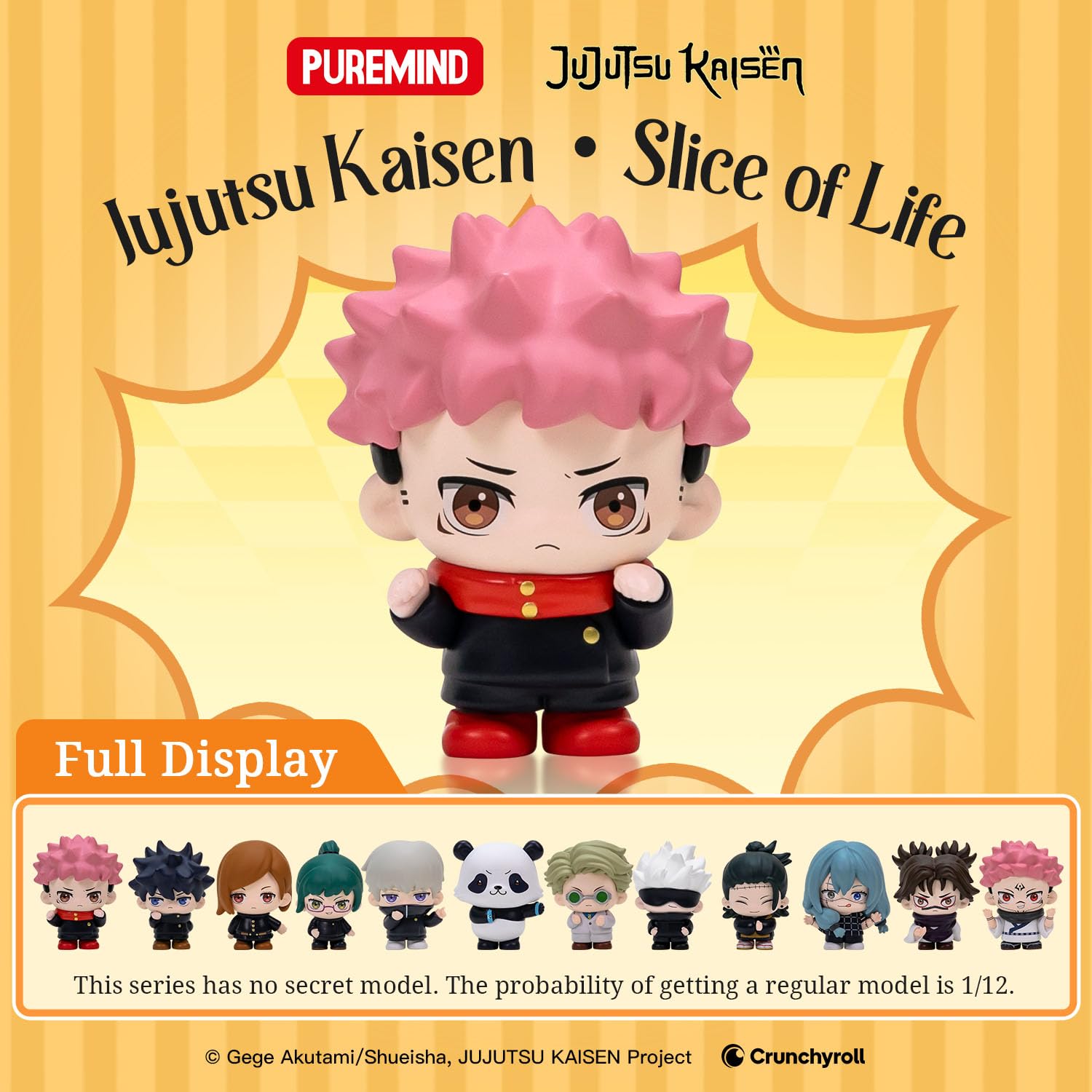 puremind JJK Blind Box mini figurki 12 sztuk, oficjalny zestaw figurek Jujutsu Kaisen, Gojo Satoru, Yuji Itadori, Sukuna, kolekcjonerski zestaw upominkowy anime, pełny zestaw bez duplikatów dla