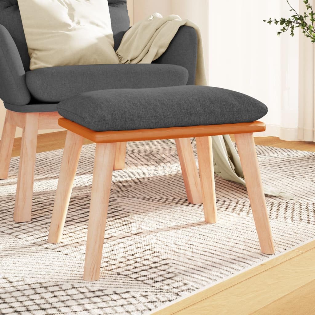Repose pied Gris foncé 45x29,5x35 cm Tissu et similicuir