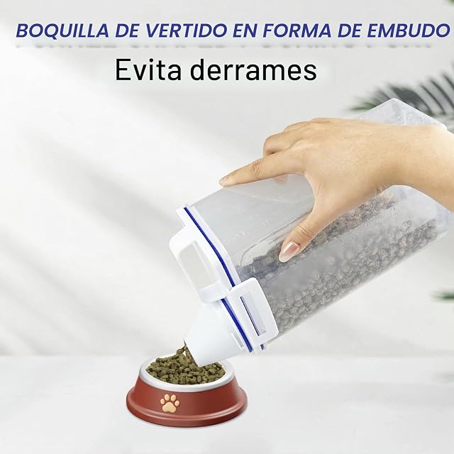 Foto 6 de 7 de Chiluxendo Juego de 2 Contenedor Pienso Perros, Cubo para Alimentos con Vaso Medidor