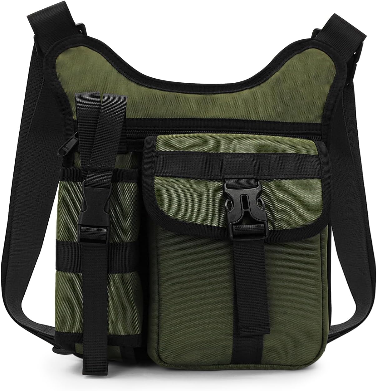 Borsa A Tracolla Uomo Impermeabile - Con Portabottiglia, Tante Tasche, Tracolla Regolabile 76-138 Cm - Foto 2