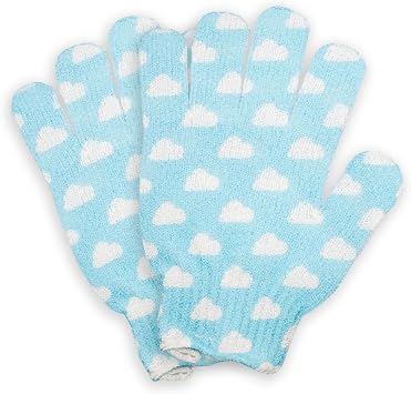 dearcloud Exfoliating Spa Gloves Body Scrubber Blue Clouds | XL mesh design gentle exfoliation quick-dry reusable Sage colorway