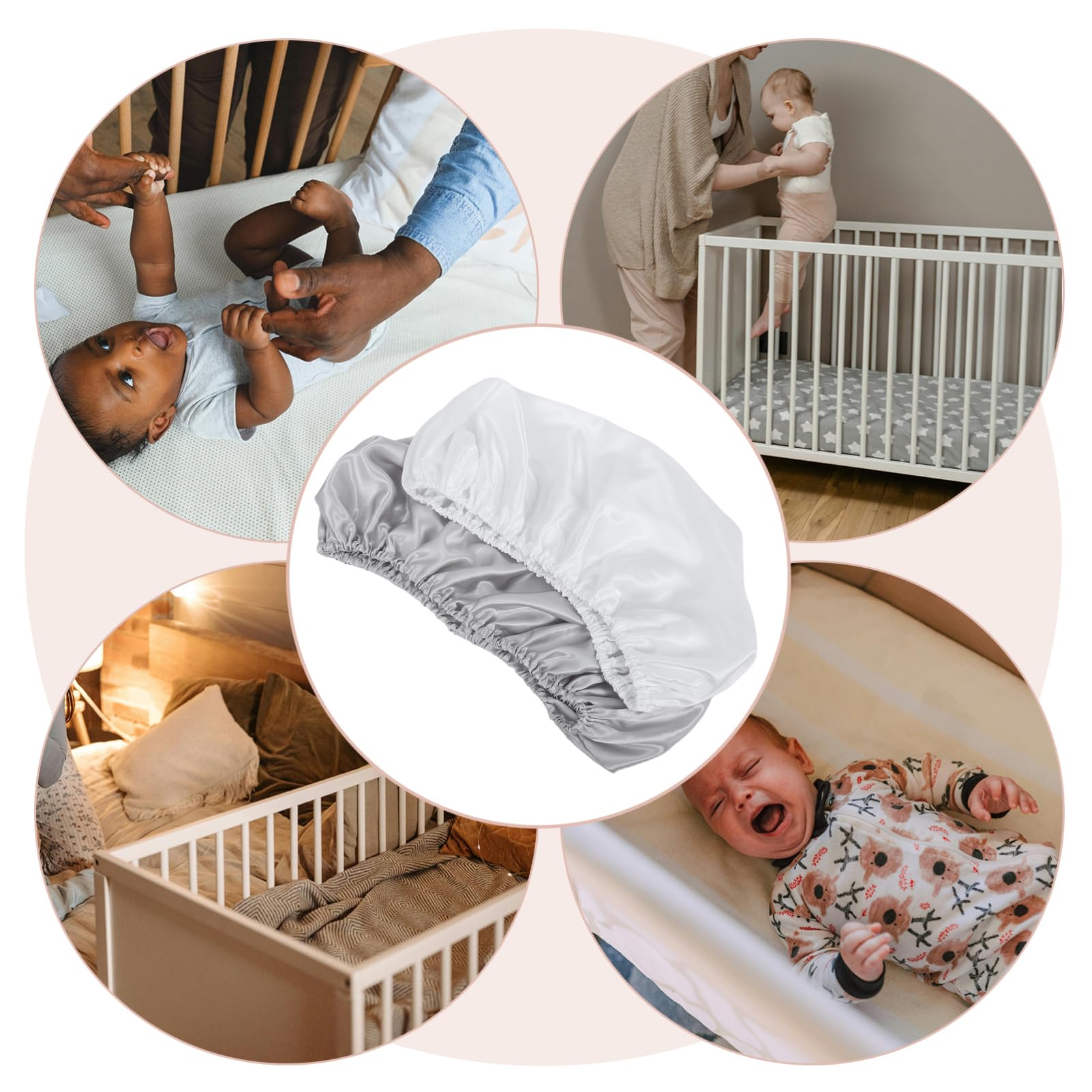 BESPORTBLE Lot de 2 Draps de Matelas en Microfibre Respirante pour Berceau, Housse Fine et Polyvalente Adaptée la Chambre du Bébé