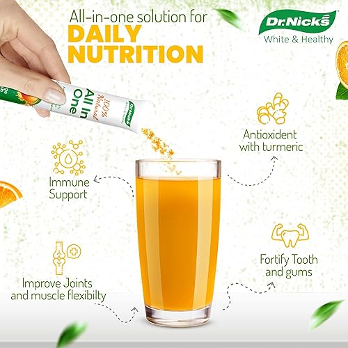 Miniatura 4 de Paquetes de mezcla de bebidas multivitamínicas todo en uno de Dr. Nick's - para vitalidad diaria y cuidado oral de élite, dentista formulado con
