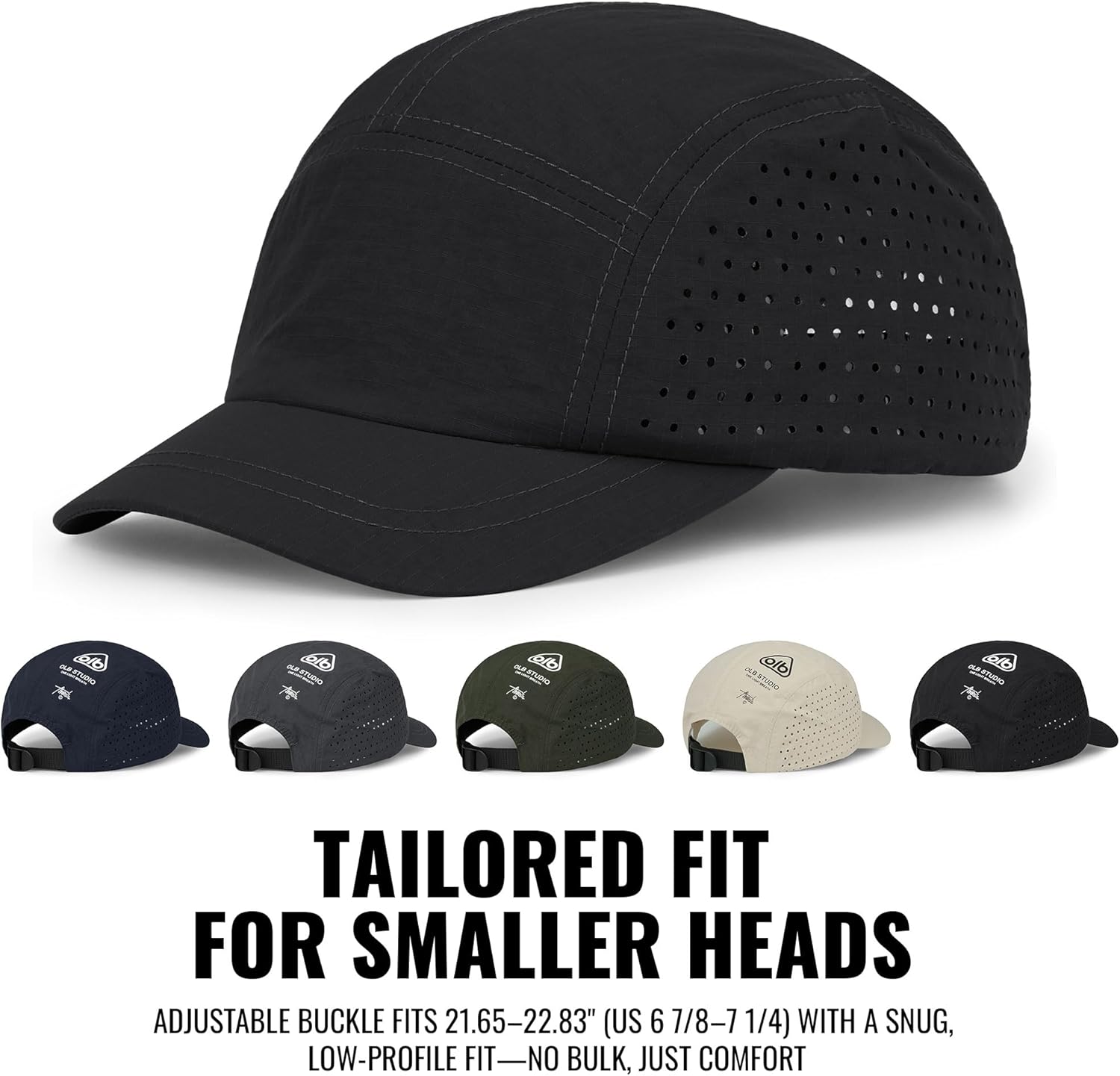 CLAPE Short Brim Baseball Cap for Men, Quick Dry Mesh 5 Panel Hat, Lightweight Outdoor Low Profile Cap for Small Heads - Image 8