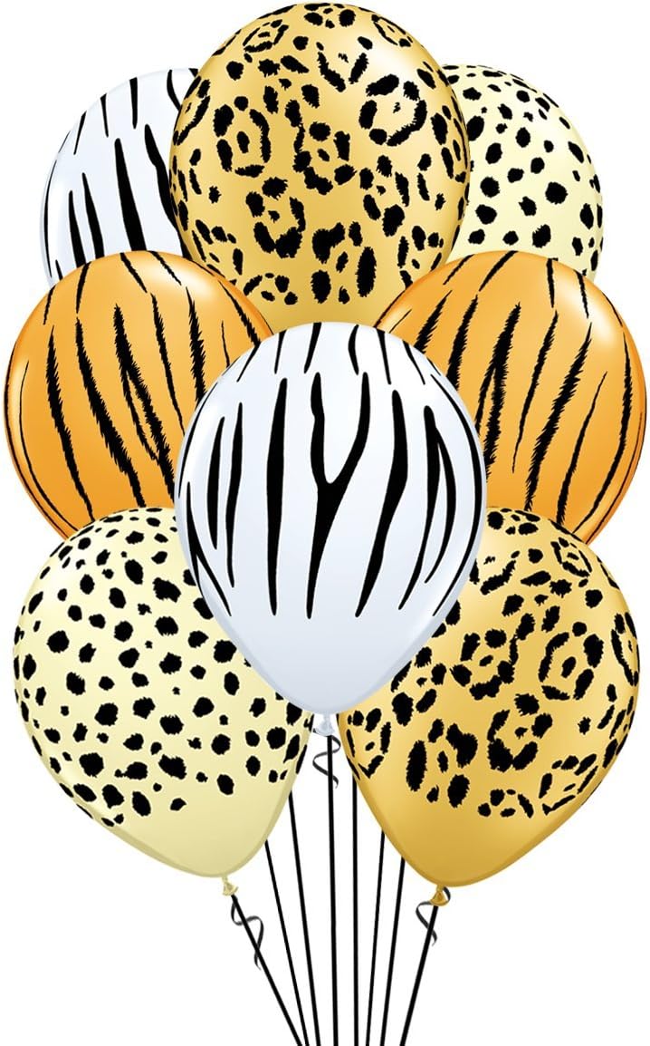 Safari Assortment Biodegradable Latex Balloons, 11-Inches (12-Units)