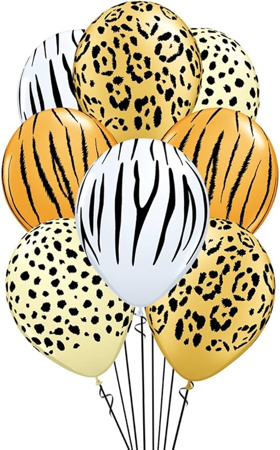 Qualatex Safari Assortment Biodegradable Latex Balloons, 11