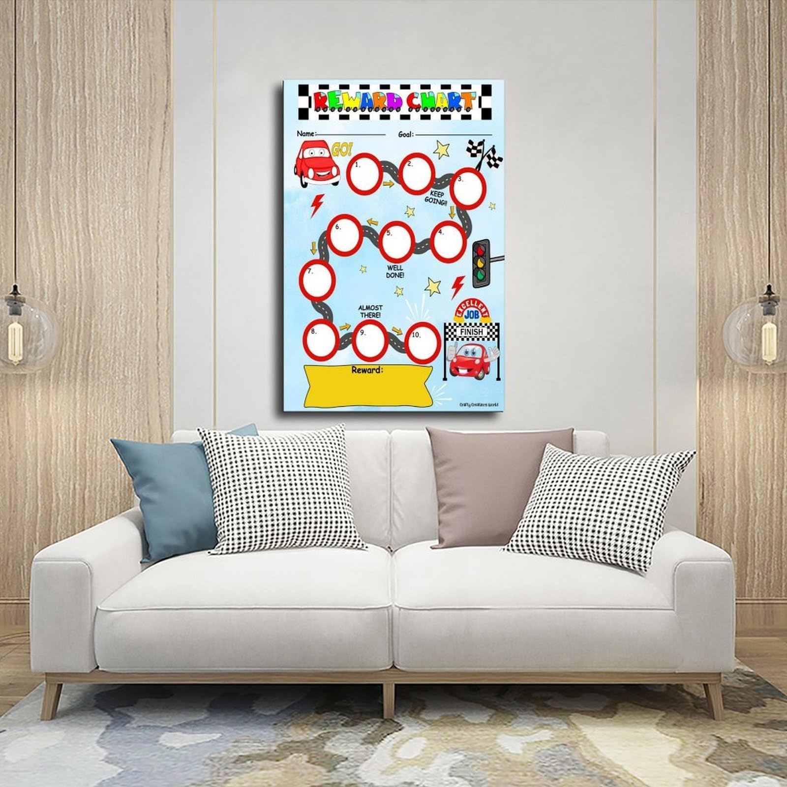 Pädagogisches Poster mit Autobelohnungen, Leinwandposter, Wandkunst, Dekordruck, Bild Gemälde für Wohnzimmer, Schlafzimmer, Dekoration, 40,6 x 61 cm (L x B)
