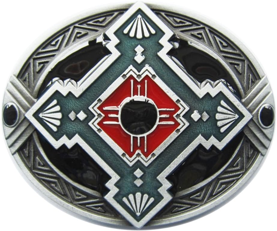 Fibbia Cintura Metallica Urban Backwoods – Simbolo Hopi Peace – Larghezza 90 Mm