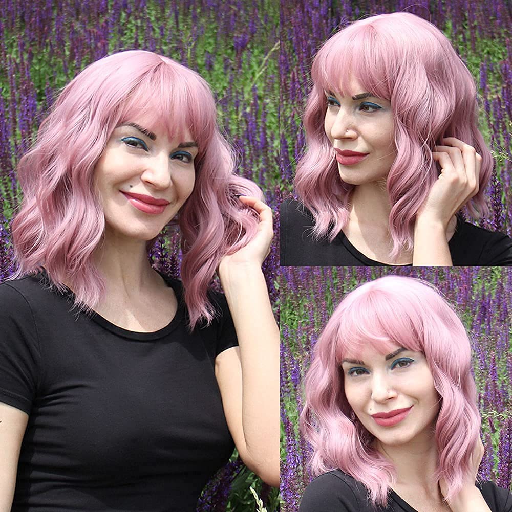 pink wig bob