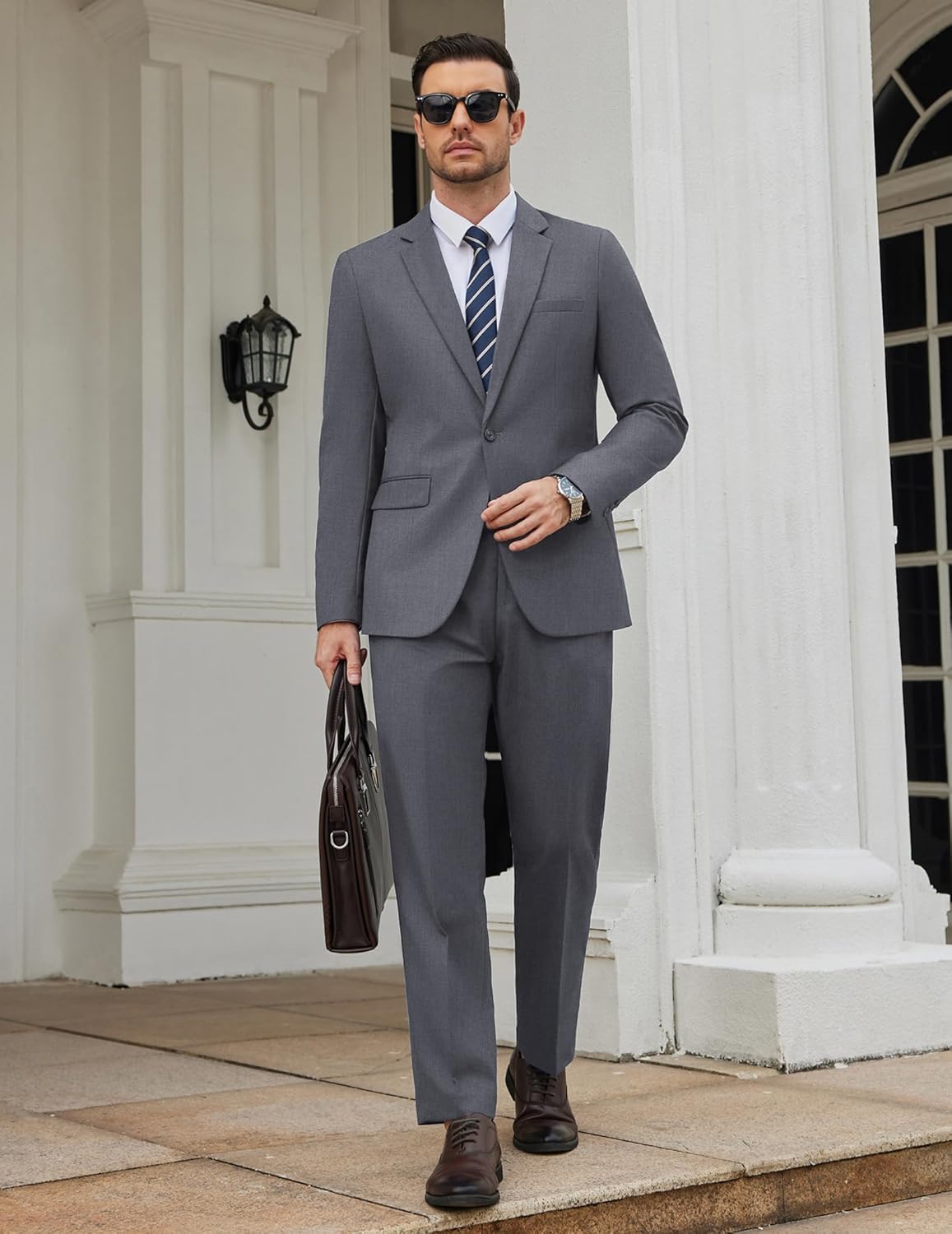 COOFANDY Men's Suits Regular Fit 2 Piece Suit Set One Button Solid Blazer and Pants for Wedding Prom Casual Business - Image 4