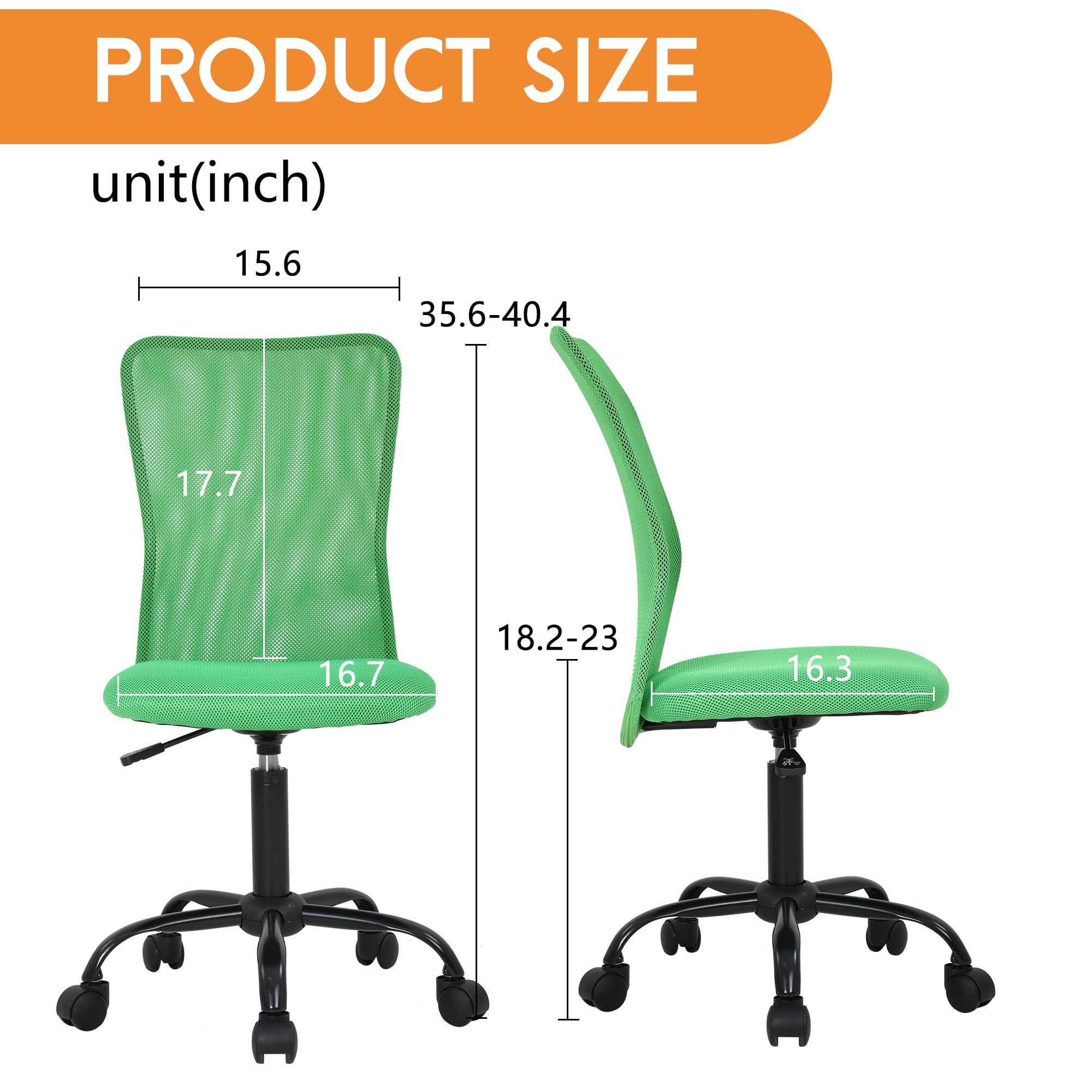 Snapklik.com : FDW Home Office Chair Mid Back Mesh Desk Chair Armless ...