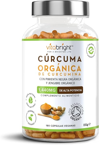 VitaBright Cúrcuma con Jengibre y Pimienta Negra 180 Cápsulas
